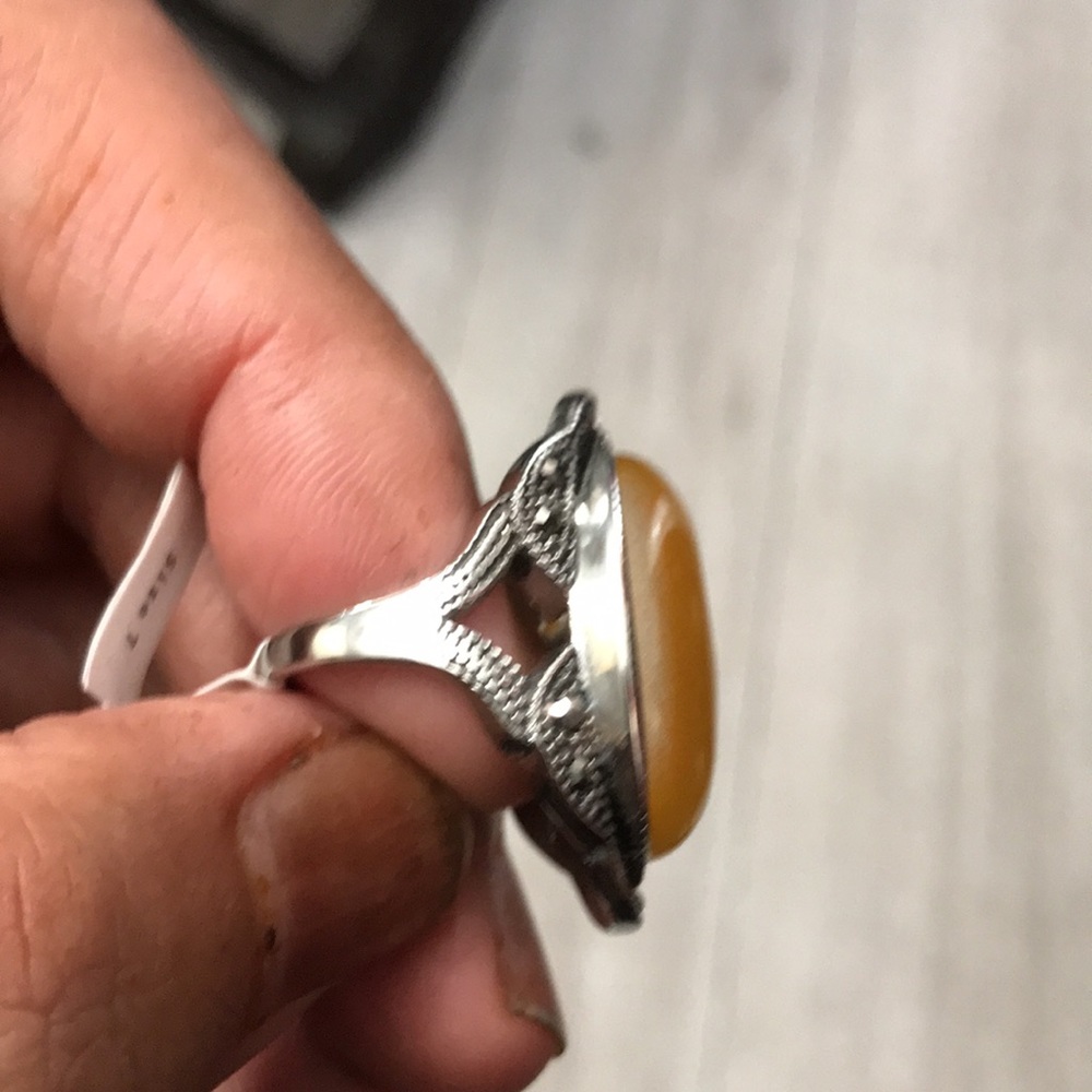 Yellow stone ring - Picture 2 of 3